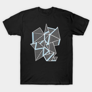 Abstract Lines Sky Blue T-Shirt